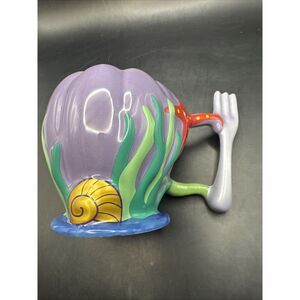 Disney Parks The Little Mermaid Purple Dinglehopper Fork Mug Ariel Shell